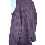 Studio Park Shawn Killinger Cold Shoulder Cable Knit Sweater Huckleberry Large Purple Photo 3