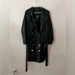 Eloquii  black faux leather double breasted jacket NEW 22 Photo 5