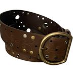 Faded Glory Bohemian Studded Tooled Brown Leather Unisex Belt L Photo 1