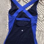 Lululemon Lulu Long Breath 2-In-1 Tank Top Navy Size 4 Photo 4