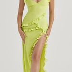 House Of CB  Pixie Lime Ruffle Maxi Dress Photo 0