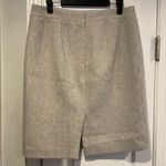 J.Crew Size 6 Light Gray Wool Blend Lined Pencil Mini Skirt Back Slit Zip Back Photo 4