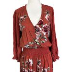 Mystree  Brown Floral Lined Maxi Blouson Dress Women's Size Small | 31-16 Photo 2