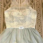 BARI JAY STYLE 1580 BRIDESMAID DRESS COLOR IVORY MISTY BLUE SIZE 10. Photo 8