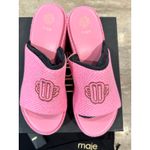 Maje NEW Platform Sandals Rose Fuschia Embroidered Logo size 40 Photo 11
