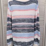 Torrid Open Knit Summer Weight Sweater with Cinch Bottom Multi Stripe-1X Photo 2