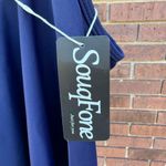 SouqFone Tankini Swim Top Womens Size XL Navy Blue Ruffled Adjustable Strap New Photo 2