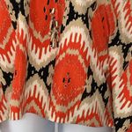 Vince Camuto Safari Tribal Caftan Top Oversized Boxy Scoop Neck Boho Blouse | M Photo 9