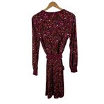 Talbots NWT  Floral Belted Midi Dress Burgundy Small Burgundy Stretch Comfy Chic Photo 4