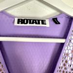 ROTATE Sierina Ruched Puff Sleeve Metallic Midi Dress in Purple Size US 0 Photo 7