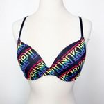 Victoria's Secret  PINK Rainbow All Over Logo T-Shirt Bra 32D Photo 0
