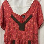 Vans  off the wall Red Floral Dress with Brown Accents Photo 4