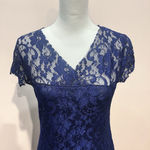 Midi Bodycon Dress Royal Blue V Photo 3