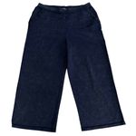 Habitat L Washed Terry Chili Flood Pants Wide Leg Navy Pockets Elastic Waist Photo 2