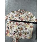 Ophelia Roe  Floral Blouse‎ Women Small Front Tie Sheer Long Sleeve Mock Neck Top Photo 2
