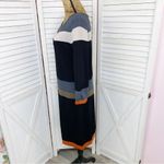 Nine West  Colorblock Stripe Ponte Knit Sheath Dress Black Gray Medium Sweater Photo 1