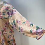 Victoria's Secret Long Printed Floral Pastel Pink Robe Vintage Gold Label Photo 4