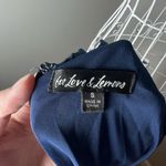 For Love & Lemons  Lula Mini Dress Small Navy Blue Polka Dot Chiffon Ruched Photo 6