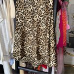 ZARA  Leopard Satin Slit Midi Skirt Brown Black XS Photo 5