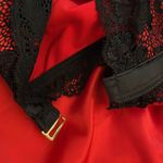 Baci Red Satin Black Lace Chemise Plunging Neckline Womens Size S/M 3150 Photo 9