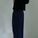 Club Monaco Silk Cropped Trousers Navy Size 10 Photo 2