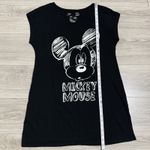 Disney  Black Mickey Mouse Front Scoop Neck Short Sleeve Sleepshirt Dress L-XL Photo 6