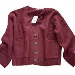 BP Soft Fuzzy Sweater Cardigan Small RED BURGUNDY Photo 1