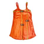 Vintage Y2K Orange Bow Satin Slip Mini Dress Size S Photo 6