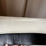 Vintage Charter Club Wide Black Leather Belt Curved Buckle 2" Medium Photo 4