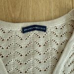 Brandy Melville  Cardigan V Neck Pointelle Knit One Size Beige Photo 1