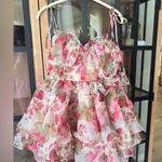 Strawberry babydoll mini dress bows corset straps ruffles matne bella barnett Red Size M Photo 1