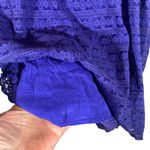 Free People  Blue Lace Short Sleeve Dress Women SZ 4 Photo 5