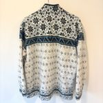 Marsh Landing  Blue White 1/4 Zip Sherpa Fleece Sweatshirt Snowflake Fair Isle Photo 7