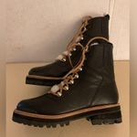 Sigerson Morrison women ISA black leather sheepskin combat boots size 6.5 Photo 5