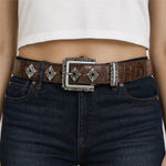 Brighton Vintage Brown Leather  Belt Western Photo 0