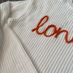 Francesca's Collections London embroidered White Knit ribbed Sweater small NWT Photo 2