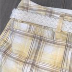 st. john's bay St.John’s Bay Yellow Plaid Cotton High Rise 4” Inseam Shorts Pockets 16P Photo 3