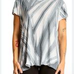 Simply Vera, Vera Wang Simply Vera Vera Wang Gray Frayed Striped Textured Handkerchief T Shirt Photo 0