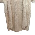 Free People Wouldn't Knit Be Nice LongLine Ivory open front Cardigan L Photo 5