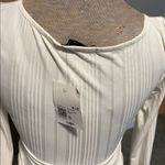 Forever 21 Forget 21 cream corset style Long Sleeve ribbed Top Photo 4