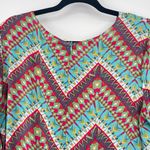 Roper Long Bell Sleeve Southwestern Aztech Chevrom Adjustable Waist Romper Med Blue Photo 9