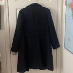Ann Taylor Navy Blue Wool Blend Zip Up Trench Jacket Size Large Deep Pockets Photo 2