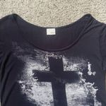 Buckle Black and tan cross short sleeve shirt with sparkles size small Photo 2