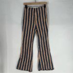 Free People Fine Line High Waist Flare Striped Textured Boho Pants Size S Photo 9