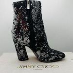 Jimmy Choo Black Silver Party sequin embellishment booties size EU 35.5 Photo 0