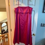 David's Bridal David’s Bridal Pink Satin Dress Size 14 Spaghetti Straps Bow Empire Waist A-Line Photo 5