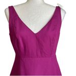 J.Crew Dress Purple Magenta Sleeveless V-Neck V-Back Cotton Summer Dress Size 6P Photo 2