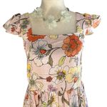 Band of Gypsies Lottie & Holly B.O.G. COLLECTIVE Floral Dress Blush Pink Rust Ruffle Mini Photo 4