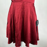 Lulus  Fanciful Flirt Burgundy Satin Cowl Neck Skater Mini Dress Size Small Photo 7