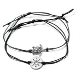 2 piece turtle and compass anklets Black Photo 1